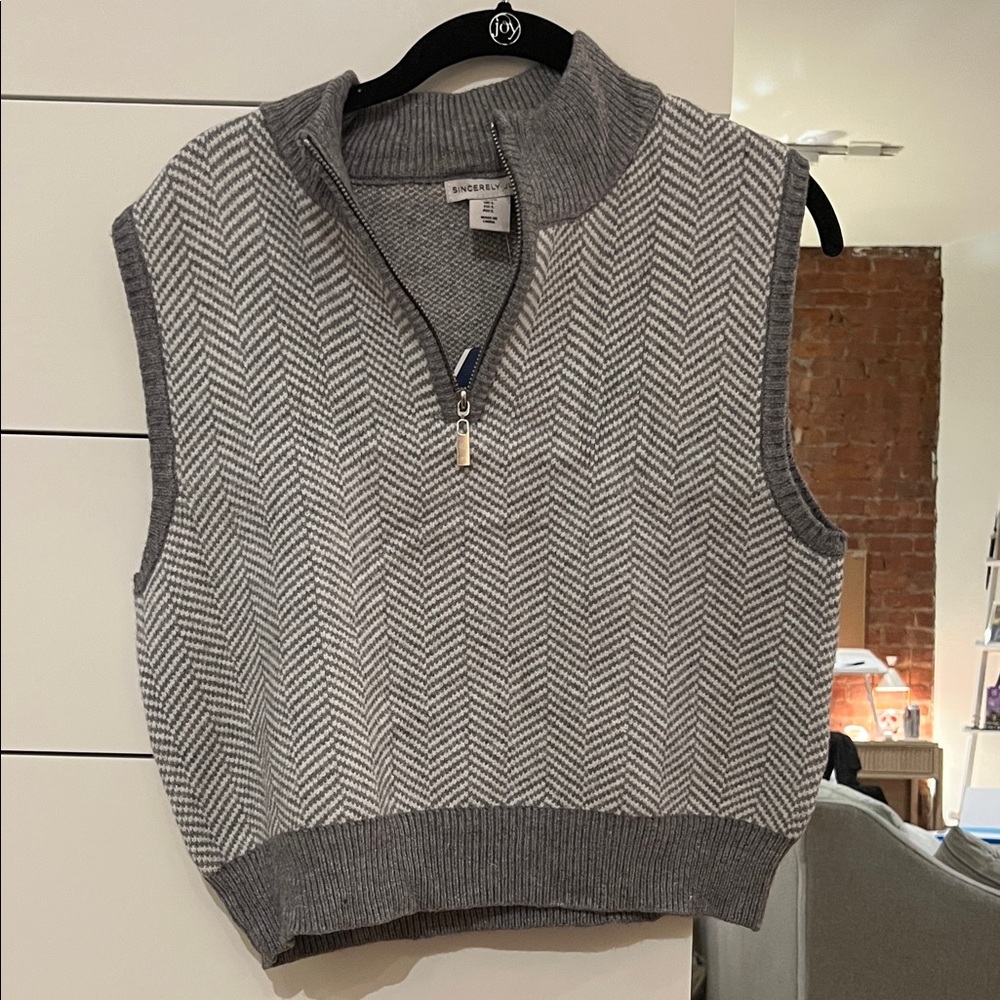 Bonobos Gray Zip-Up Sweater Vest